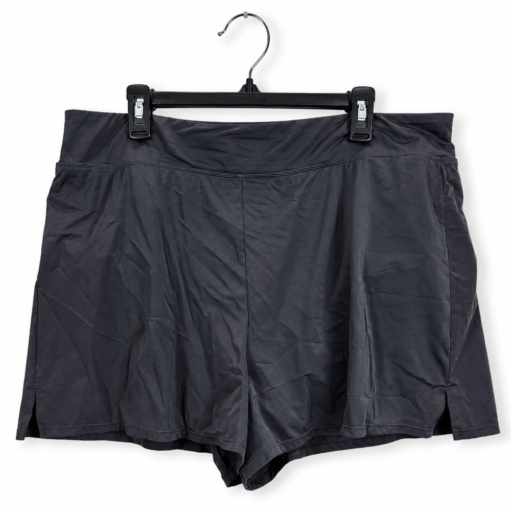 Swim Solutions Black Boyshort Thigh Minimizer Swim Bottoms Plus Size 24W 525044X
